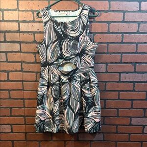 Chic Black and Pink Patterned Mini Dress